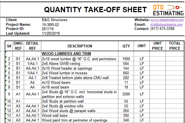 Lumber Takeoffs Silicon Estimation